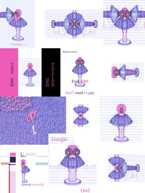 Fine Arts Print of composition of various drawings and digital images