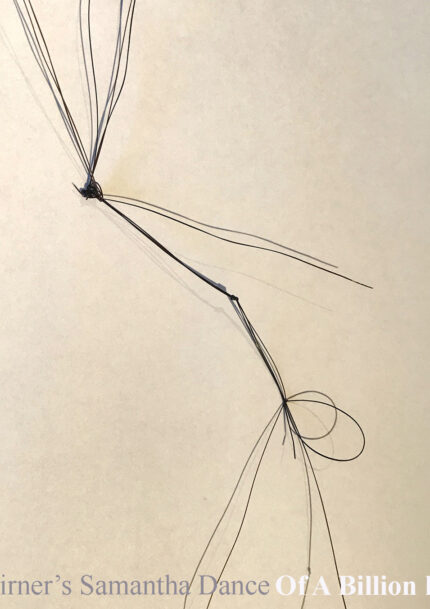 Gestural line figure moving, interactive media, by David Olaniyi